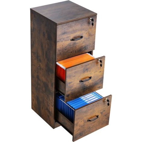 Classeur vertical à 3 tiroirs avec serrure caisson de bureau (1/5)