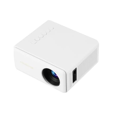 Mini projecteur portable 1080p pour home cinéma, idéal pour la chambre, les soirées cinéma et les jeux vidéo. Compatible HDMI, USB, carte TF, AV et audio. (1/5)