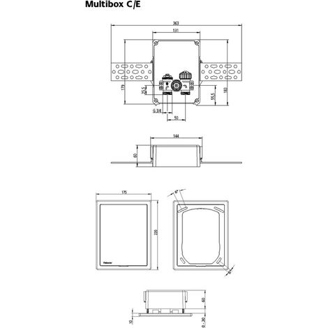 HEIMEIER UP-Kasten Multibox C/E mit Thermostat-Oberteil, weiß RAL 9016, 9308-00.800 (1/2)