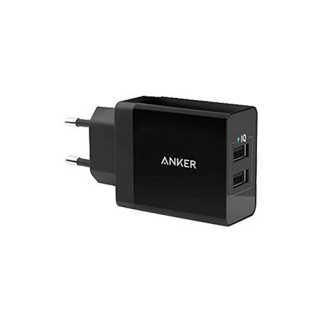 Anker 24 W 2-Port USB Charger with PowerIQ Technology Black, A2021L11