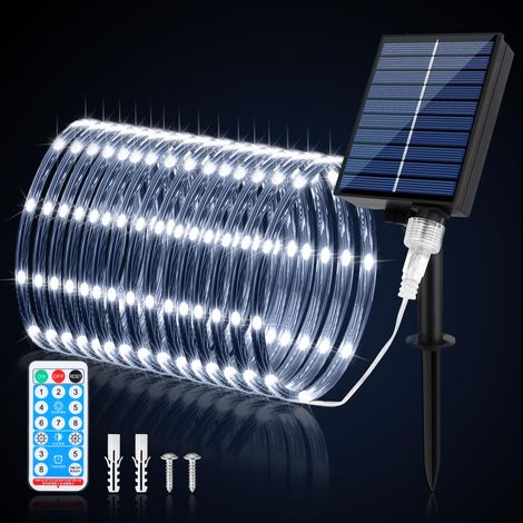 Guirlande lumineuse solaire de 20 m avec 200 LED, 8 modes, minuterie à intensité variable, étanche, pour cour, clôture, terrasse, jardin, arbre, fête, Noël (1/5)