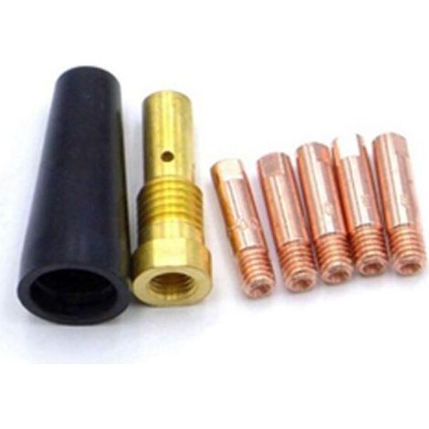 Ensemble de 7 embouts de buse MIG sans gaz 0,9 mm pour outils de soudage fourré – accessoires de rechange compatibles avec postes à souder MIG sans gaz (1/4)