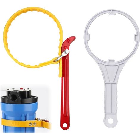 2 Pièces Clé pour Bouteille Filtrante et Filtre à Huile Clé à Sangle Réglable 10 Pouces, Multifonctions pour Pipelines (1/5)