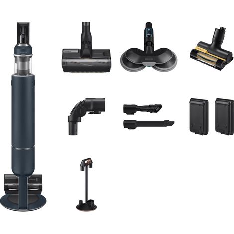 Samsung VS20B95973B aspirateur de table Noir, Bleu, Chrome Sac à poussière