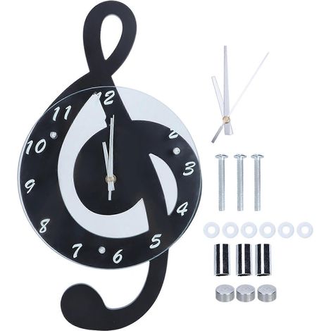 Horloge Murale Silencieuse Note de Musique Design Moderne Quartz Électronique pour Chambre Enfant Décor Mural Cadran Éducatif (1/5)