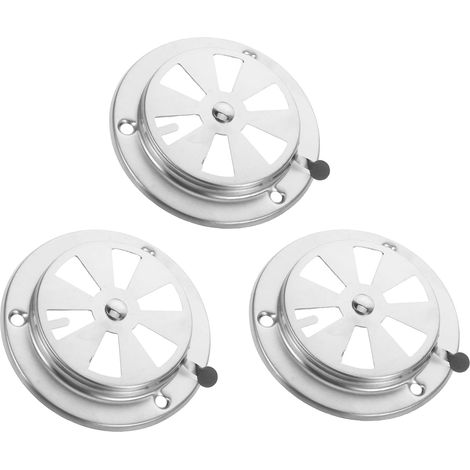 Lot de 3 Plaques de Ventilation de Cabine Capuchon D aération Four Rond Réglable en Acier Inoxydable Rosette d aération en Acier (1/5)