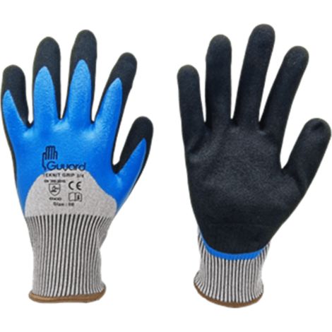 Gants Anti-Coupure Nitrile TEKNIT GRIP 3/4 - Tricot PEHD Jauge 13 - Norme EN388 - Manutention BTP - Lot 10 Paires T10 (1/2)
