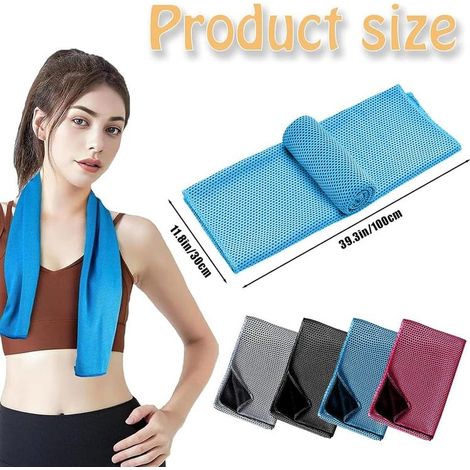 4PCS Serviette Sport, Cool Towel, Serviette de Refroidissement, Serviette rafraîchissante(30 × 100 cm)