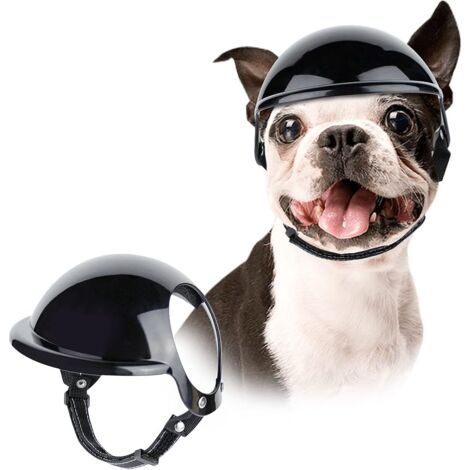 1 casque pour chien avec trou d'oreille, protection tête en pc léger, sangle ajustable pour randonnée, vélo, conduite