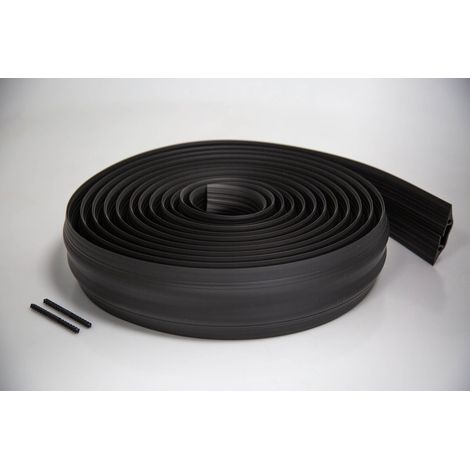 Protège câble RS PRO, Ø interne: 30mm 30 x 10mm, long.: 9m, larg.: 83 mm, PVC Noir ( Prix pour 1 ) (1/2)