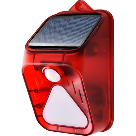 Lampe d'alarme solaire Détecteur humain Alarme télécommandée pour repousser les animaux Lampe d'alarme solaire,rose (1/5)