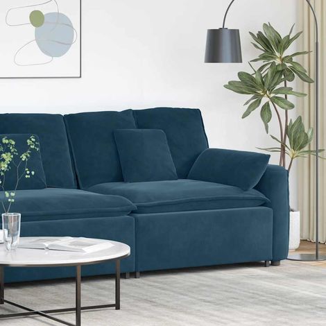 Module d’extrémité de canapé modulable avec accoudoirs et coussins bleus 100 cm - PANGIVO (1/5)