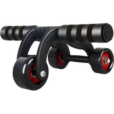 Roue abdominale à 3 roues Avec frein et tapis pour les genoux – Antidérapante et silencieuse pour un entraînement abdominal efficace (1/4)