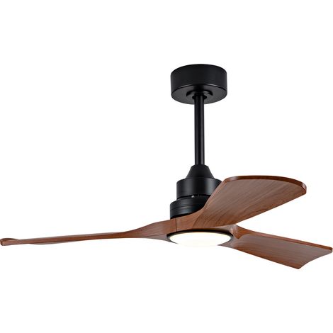 Ventilatore da soffitto 42 pollici con luce e telecomando, motore DC silenzioso, nero noce (1/5)
