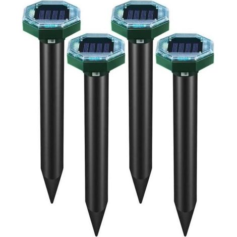 4 Solar Ultrasonic Mole Repellers, Ultrasonic Anti-Mole, Ultrasonic Snake Repellent (1/4)