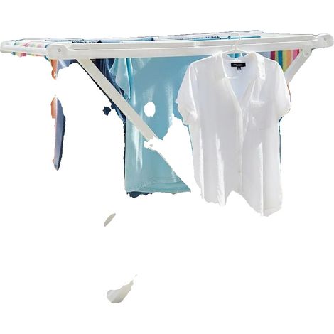 Tendedero plegable, multifuncional, blanco. (1/2)