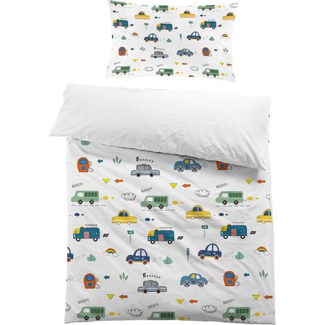 Housse de Couette 120x150 Enfant Garçon Parure de Lit en Microfibre 1 Personne 3D Imprimé avec Taie d'oreiller 40x60 (1/5)