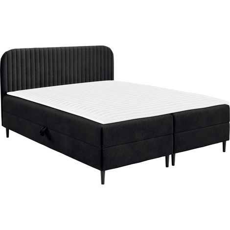 Lit boxspring Rivus, Coral 60, Double, Continental, 180x200, Tissu, Disponible, 182x205x91cm