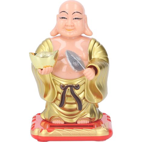 Statue de Bouddha Maitreya debout, ornement solaire, capteur d'énergie lumineuse, décoration pour bureau, maison, voiture, petit format. (1/5)