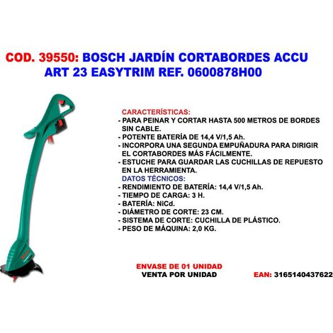 baja bosch jardin cortabordes accu art23 easytrim 0600878h00