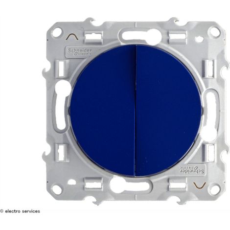 Double poussoir Schneider Odace Finition: Cobalt