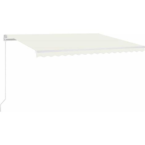Maison Exclusive - Tenda da Sole Retrattile Manuale con LED 400x350 cm Crema (1/5)