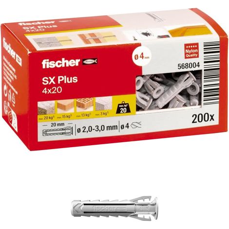 Tassello Sx Plus 4 Lunghezza Mm 20 200 Pezzi Fischer (1/5)