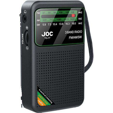 Radio multibande – Radio portable – Rechargeable – 500 mAh – ABS – Noir