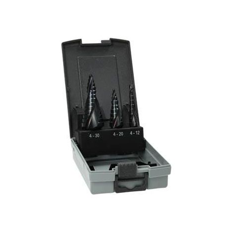 Set foret pour tôle goujure hélicoïdale HSS TiAlN Ø4x12 / 4x20 / 6x30mm HIKOKI 780104