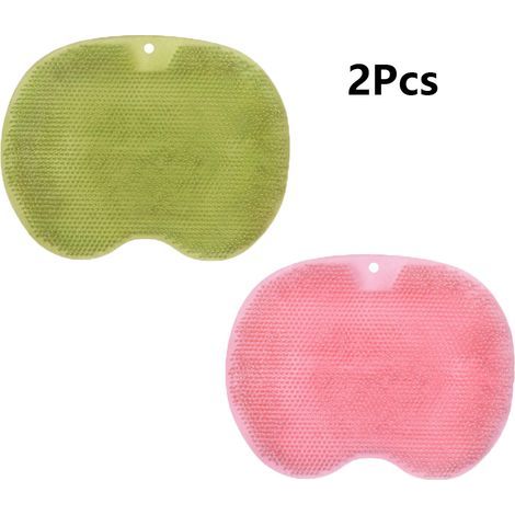 Massage Anti Slip Pad - TPE Bath Mat - Wall Mountable Back And Foot Scrubber - For Shower And Bathroom - 2 Pack (1/4)