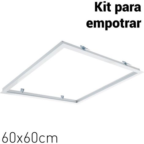 Barcelona Led – Cadre encastrable pour panneau LED 60x60cm – Aluminium blanc – Kit avec 4 clips et vis – Installation facile au plafond