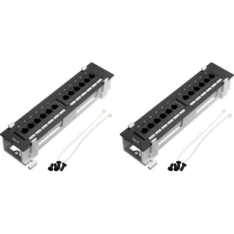 Kit de 2 outils réseau, panneau de brassage CAT6 12 ports, rack mural RJ45 avec support mural en saillie - JBMEDIA (1/4)