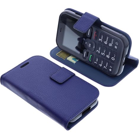 Étui Compatible avec Doro Leva L10 Protection Book Style Case Housse Portefeuille pour téléphone Smartphone Coque à Rabat Support Pochette Bleu