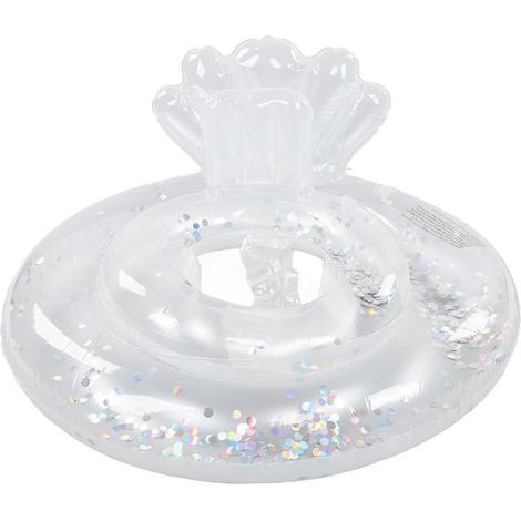 Siège anti-retournement bébé piscine queue de poisson argentée pailletée avec double coussin gaz 1-4 ans (1/5)