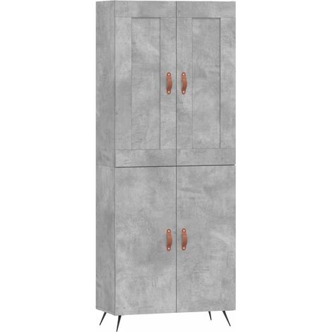 Maison Exclusive - Buffet haut Gris béton 69,5x34x180 cm Bois d'ingénierie (1/5)