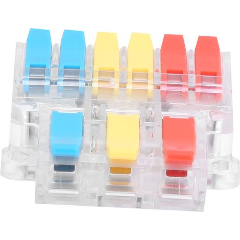 Connecteur de câblage transparent LT-636, 3 entrées/6 sorties, répartiteur, connecteur rapide, section 0,5-6 mm² (1/5)