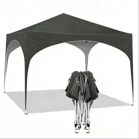 Gazebo pliant 3x3 m avec structure métallique et toit en tissu Oxford imperméable pour jardin (1/5)