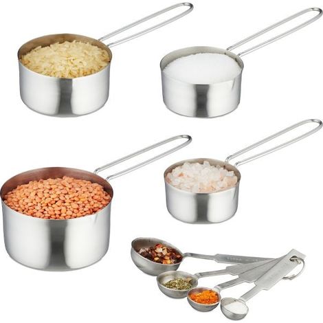 8 teiliges set mit messbecher und messloffel