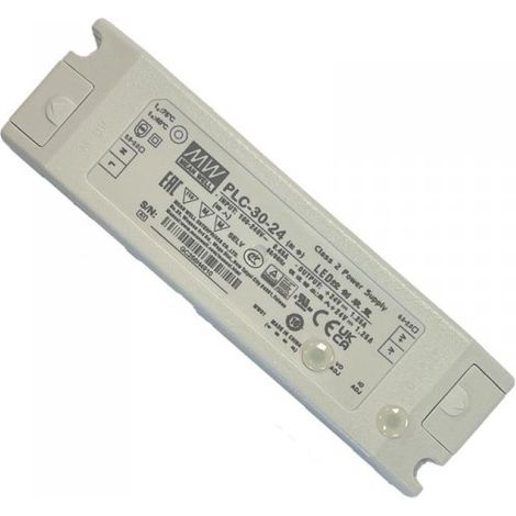 MW MEAN WELL PLC-30-24 Alimentatore 24V 1,25A 30W Con Scatola Chiusa In Plastica Input 220V e 110V