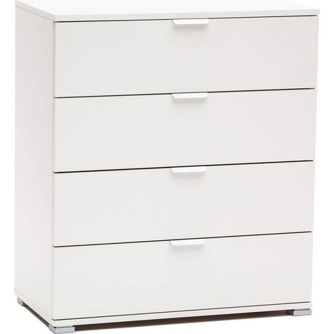 Mobiletto con 4 cassetti in legno nobilitato in varie tinte 75x38xH85 cm - White (1/3)