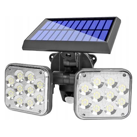 Lámpara solar de 120 LED con sensor de movimiento y crepuscular JD-2108 (1/4)