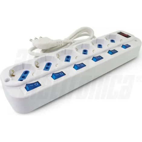 Multipresa Con 6 Prese Universale Con Interruttore