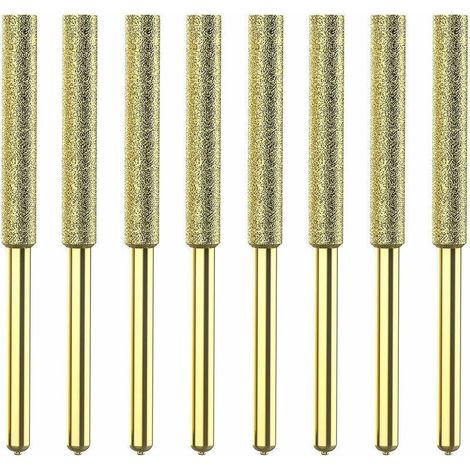 8Pcs Meches De Tronconneuse Affuteuse Diamantee Plaquee Titane Lime De Tronconneuse Electrique Haute Durete - 4Mm (1/5)