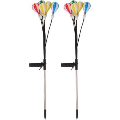 Lot de 2 guirlandes lumineuses solaires lucioles, LED blanc chaud, installation facile, piquet de jardin pour la décoration de bassin et de cour extérieure (1/5)