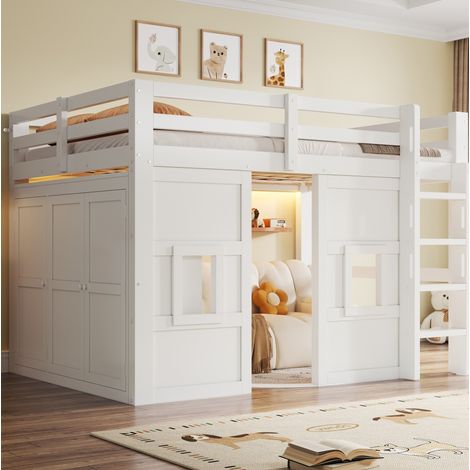 Cama dormitorio con armario y ventanas 140x200 OKMYHOME (1/4)