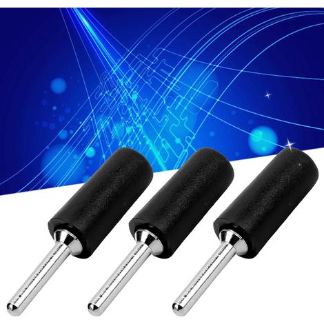 J.10001 2 mm Bananenstecker aus reinem, vernickeltem Kupfer, gerader Bananenstecker mit 2 mm Stiftanschluss, kompatibel mit innenliegenden Federplattenbuchsen, verkauft in Packungen mit 100 Stück, sch (1/5)