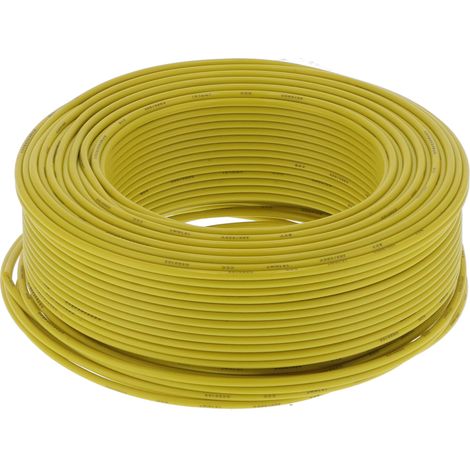 Câble électrique isolé BVV-1x1, 7 conducteurs âme cuivre, gaine PVC jaune, 100m/328.1ft, AC300V