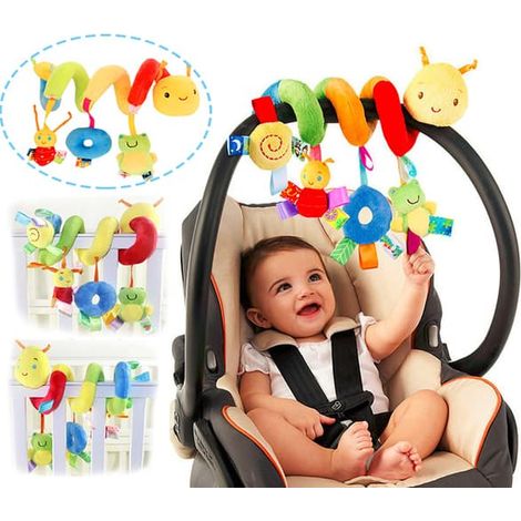 Jouet en spirale pour poussette et berceau, jouets doux et colorés pour bébé, hochet et clochette pour nouveau-né, jouet sensoriel éducatif