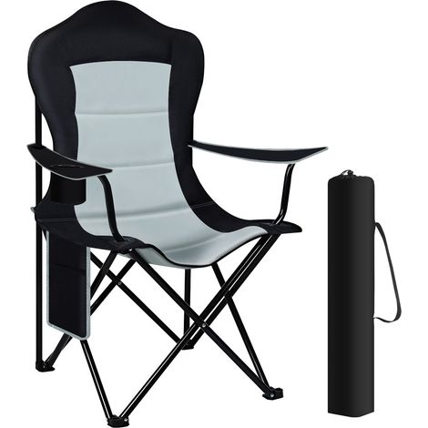 Chaise de Camping Pliante Poche Latérale Porte-Gobelet – Chaise Légère Jardin Plage Camping Outdoor (1/5)