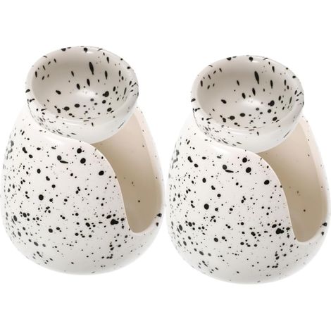 2 Pièces Vaporisateur diffuseur d'huiles essentielles en céramique Pot de Cire en céramique d'aromathérapie Chauffe-Cire brûleur à huiles essentielles Blanche (1/5)